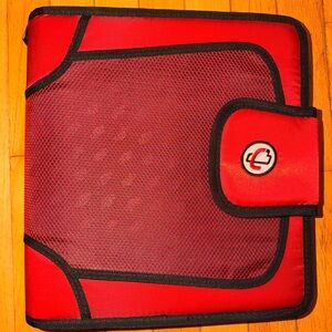 NWOT Case It Red Black Mesh material Zippered Binder accordion folder storage